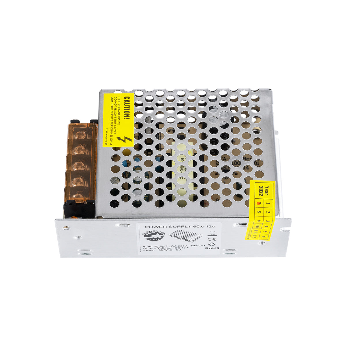 GloboStar® 73033 Μεταλλικό Τροφοδοτικό PELV για Προϊόντα LED 60W 5A - AC 220-240V σε DC 12V - IP20 - Μ11 x Π8 x Υ3.5cm - 2 Χρόνια Εγγύηση - ledmania.gr