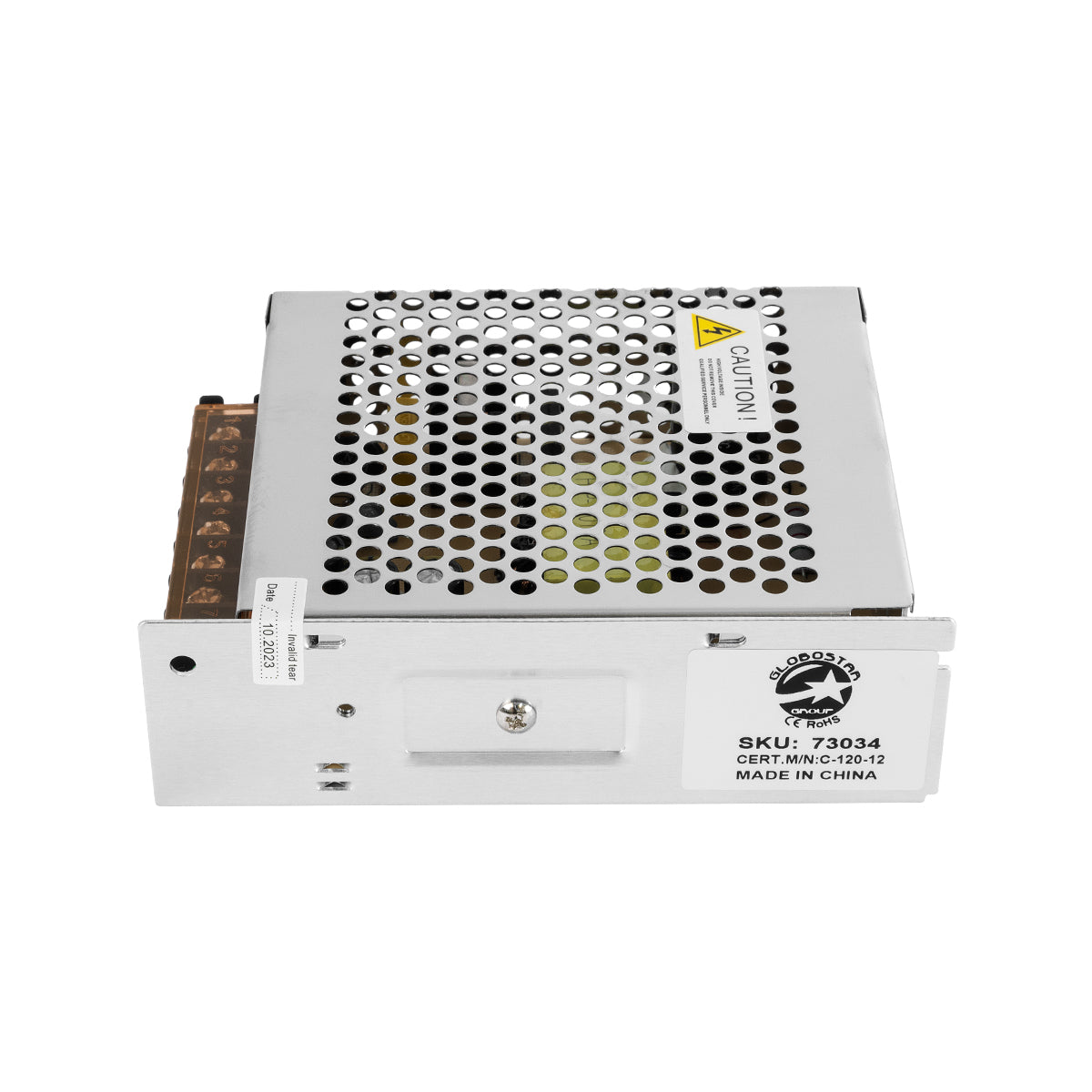 GloboStar® 73034 Μεταλλικό Τροφοδοτικό PELV για Προϊόντα LED 120W 10A - AC 220-240V σε DC 12V - IP20 - Μ13 x Π10 x Υ4cm - 3 Χρόνια Εγγύηση - ledmania.gr