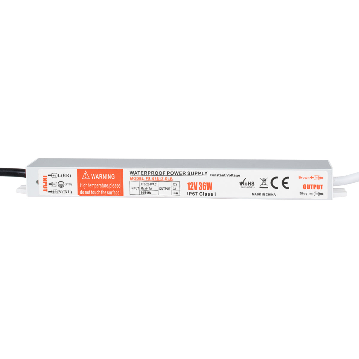 GLOBOSTAR® LUMIWATER 73051 Τροφοδοτικό/Μετασχηματιστής SELV 36W 3A DC 12V Αδιάβροχο IP67 - AC 220-240V σε DC 12V - Μ22.1 x Π3 x Υ2cm - 3 Χρόνια Εγγύηση - ledmania.gr