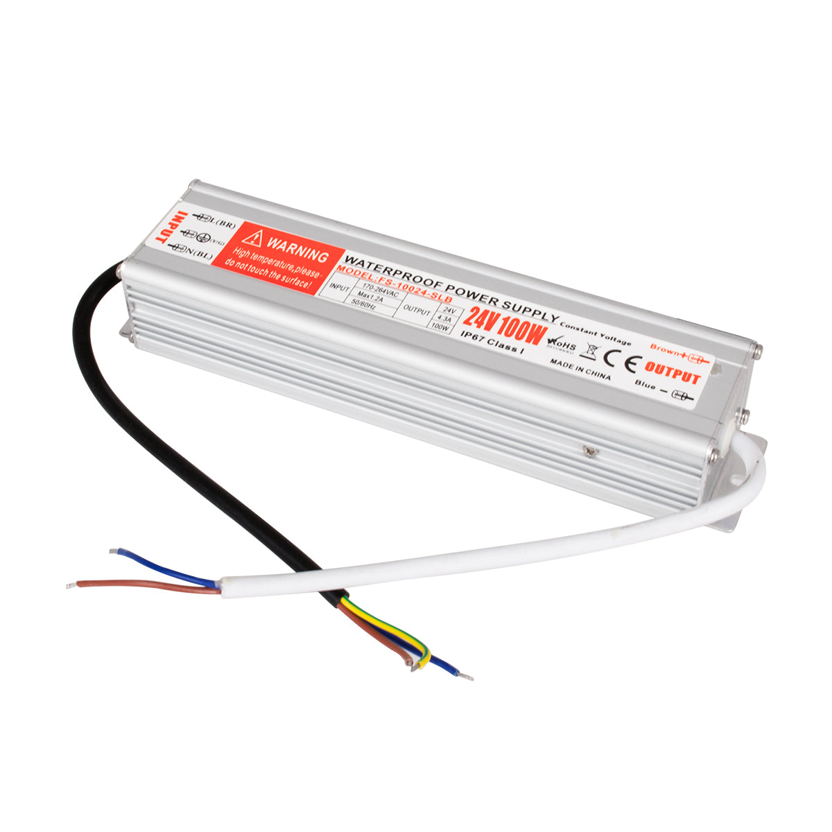 GloboStar® 73062 Μεταλλικό Τροφοδοτικό SELV για Προϊόντα LED 100W 4.3A - AC 220-240V σε DC 24V - Αδιάβροχο IP67 Μ23.5 x Π6 x Υ4cm - 3 Years Warranty - ledmania.gr