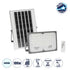 GLOBOSTAR® LUMOVOX 73067 Προβολέας LED 100W 5000lm 120° DC 5V με Φωτοβολταϊκό Panel 5V 8W & Επαναφορτιζόμενη Μπαταρία Li-ion 3.2V 5000mAh Αδιάβροχο IP65 Ψυχρό Λευκό 6000K - 120 x SMD2835 Sanan Chip - Γκρι Ανθρακί - Μ24.5 x Π0 x Υ15.8cm - 2 Χρόνια Εγγύηση