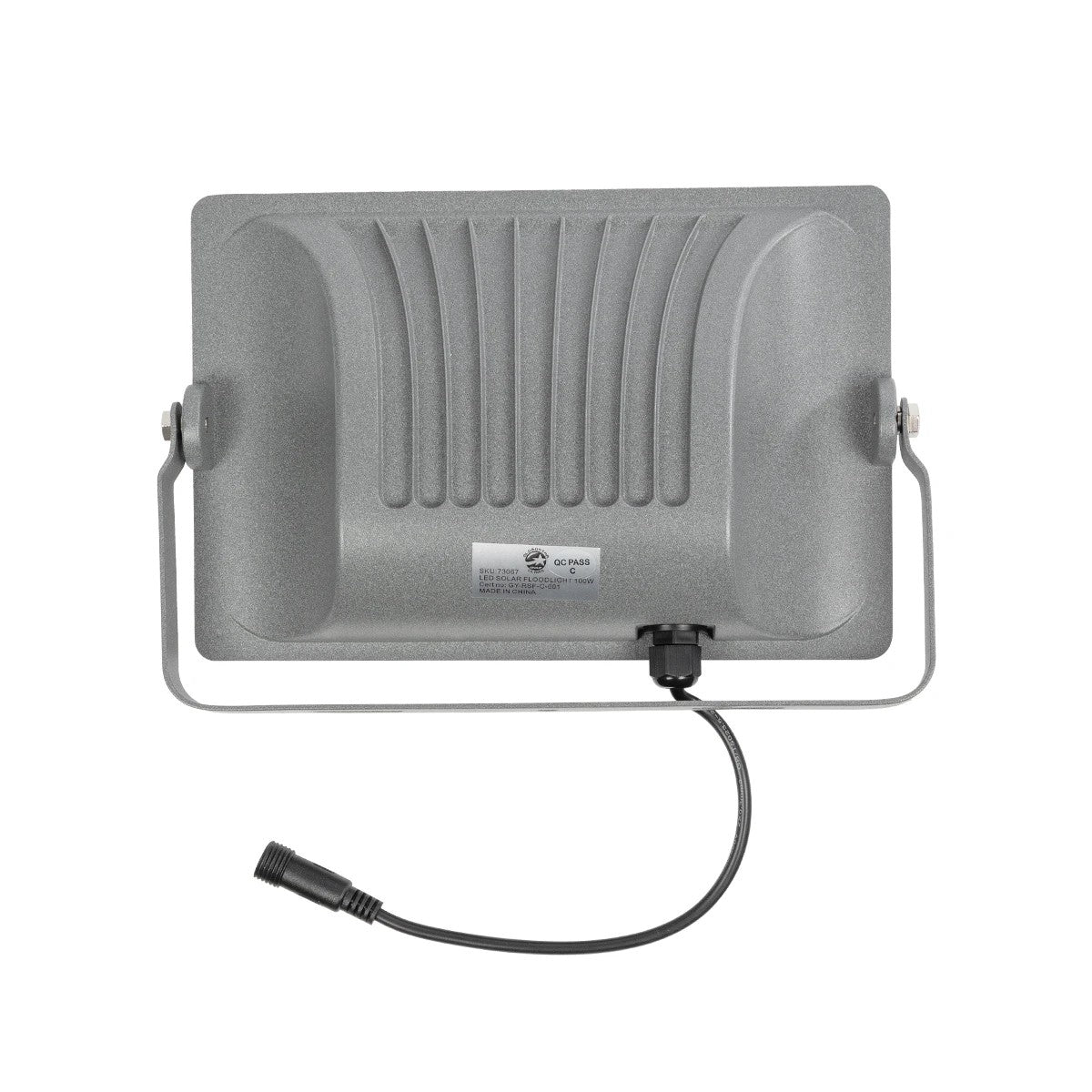 GLOBOSTAR® LUMOVOX 73067 Προβολέας LED 100W 5000lm 120° DC 5V με Φωτοβολταϊκό Panel 5V 8W & Επαναφορτιζόμενη Μπαταρία Li-ion 3.2V 5000mAh Αδιάβροχο IP65 Ψυχρό Λευκό 6000K - 120 x SMD2835 Sanan Chip - Γκρι Ανθρακί - Μ24.5 x Π0 x Υ15.8cm - 2 Χρόνια Εγγύηση - ledmania.gr