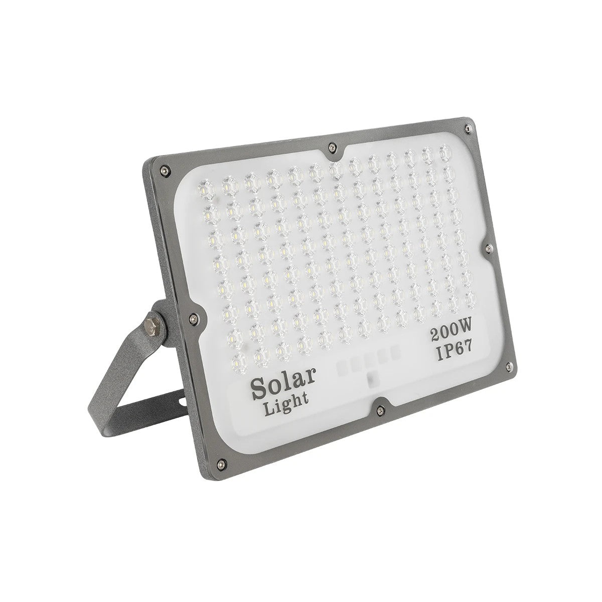 GLOBOSTAR® LUMOVOX 73068 Προβολέας LED 200W 10000lm 120° DC 5V με Φωτοβολταϊκό Panel 5V 12W & Επαναφορτιζόμενη Μπαταρία Li-ion 3.2V 10000mAh Αδιάβροχο IP65 Ψυχρό Λευκό 6000K - 180 x SMD2835 Sanan Chip - Γκρι Ανθρακί - Μ29 x Π0 x Υ19cm - 2 Χρόνια Εγγύηση - ledmania.gr