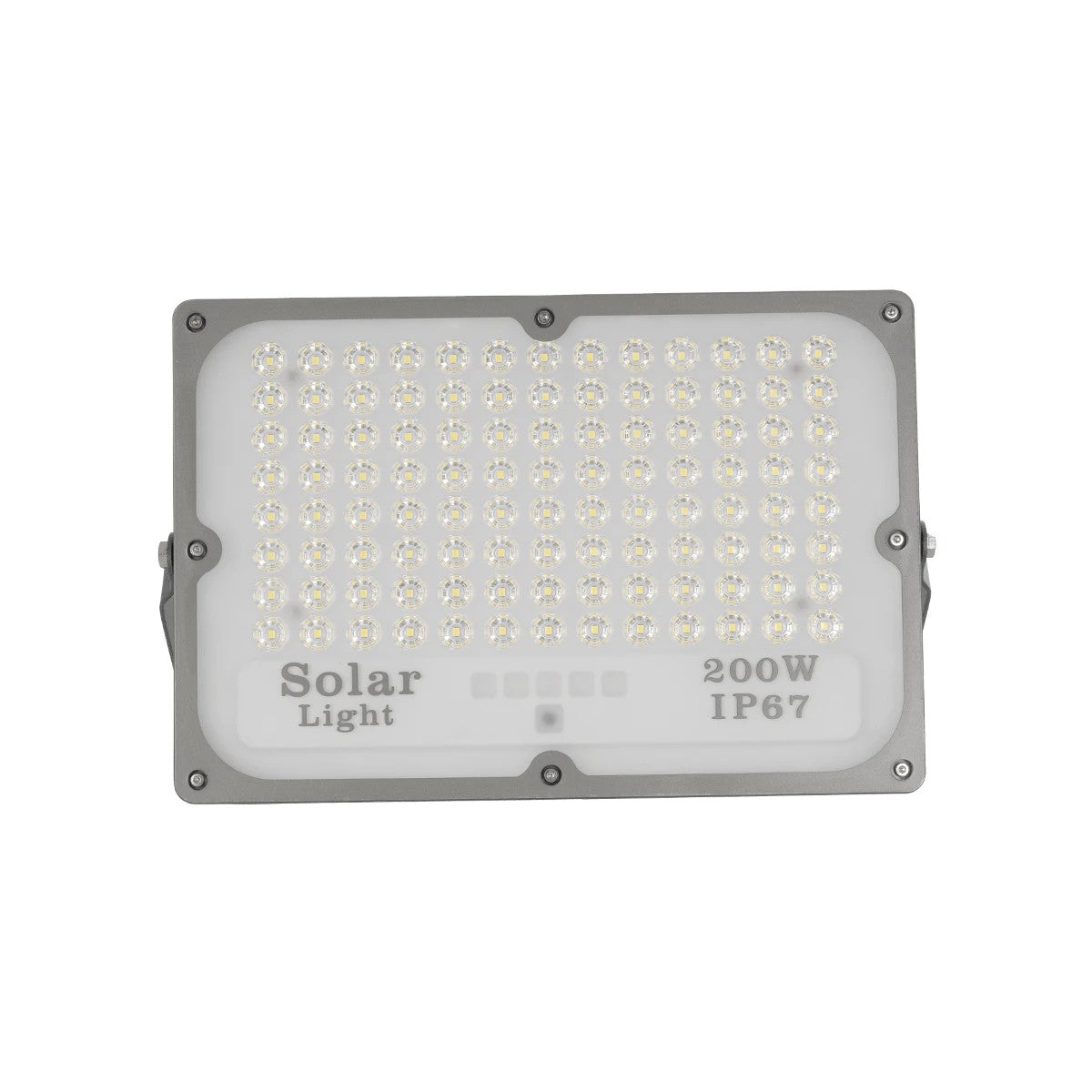 GLOBOSTAR® LUMOVOX 73068 Προβολέας LED 200W 10000lm 120° DC 5V με Φωτοβολταϊκό Panel 5V 12W & Επαναφορτιζόμενη Μπαταρία Li-ion 3.2V 10000mAh Αδιάβροχο IP65 Ψυχρό Λευκό 6000K - 180 x SMD2835 Sanan Chip - Γκρι Ανθρακί - Μ29 x Π0 x Υ19cm - 2 Χρόνια Εγγύηση - ledmania.gr