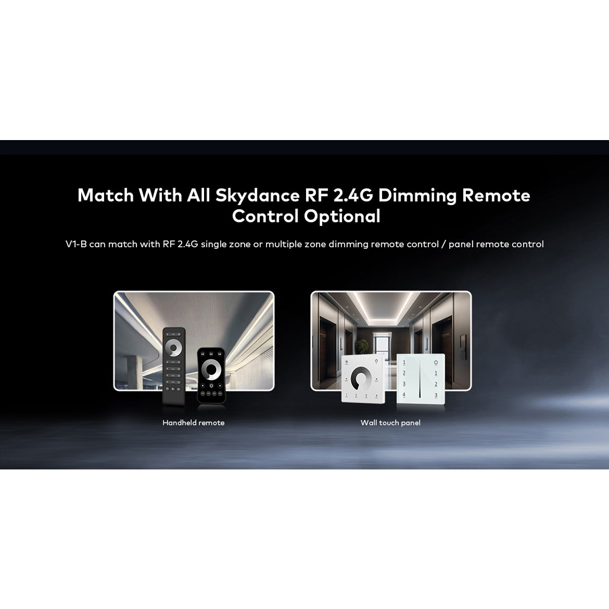 GloboStar® 73116 V1-B SKYDANCE DC RF 2.4Ghz Dimmer Constant Voltage Controller 1 Κανάλι DC 12-24V 1 x 20.5A 480W - Max 20.5A 480W - IP20 Μ9 x Π4 x Υ2.8cm - 5 Χρόνια Εγγύηση - ledmania.gr
