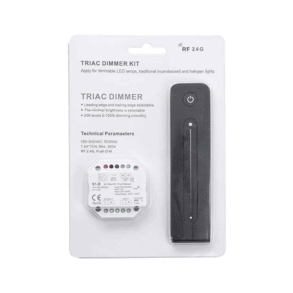 GloboStar® 73119 V1+R11 SKYDANCE ΣΕΤ Dimmer & Ασύρματο Χειριστήριο Αφής 1 Group RF 2.4Ghz 8A Max DC 5-36V (288W) - DC 3V IP20 - 5 Χρόνια Εγγύηση - ledmania.gr