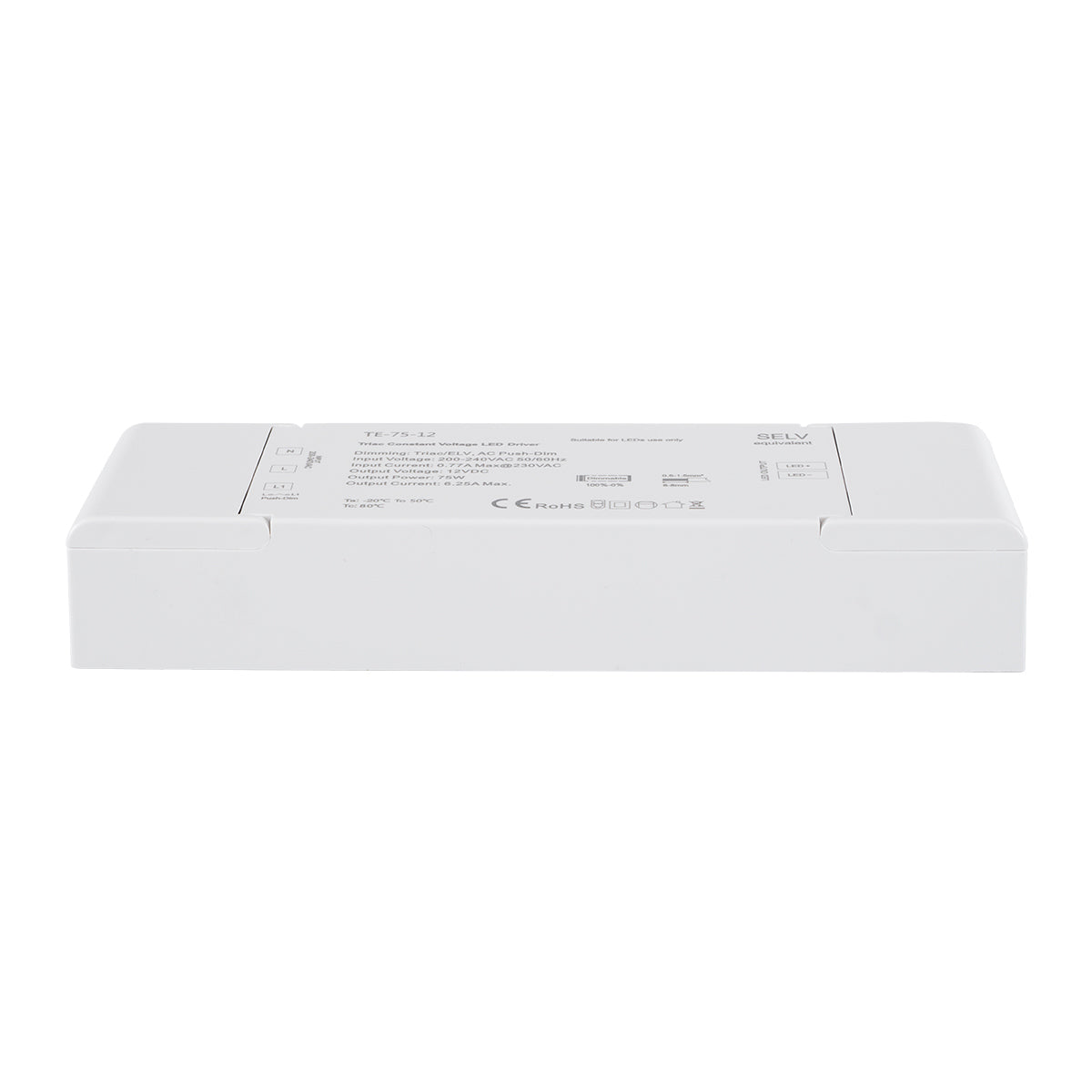 GloboStar® 73129 TE-75-12 SKYDANCE AC Triac Dimmer Push Dimming 1 Κανάλι AC 200-240V 1 x 6.25A 75W - Max 6.25A 75W - IP20 Μ18 x Π5.7 x Υ3cm - 5 Χρόνια Εγγύηση - ledmania.gr