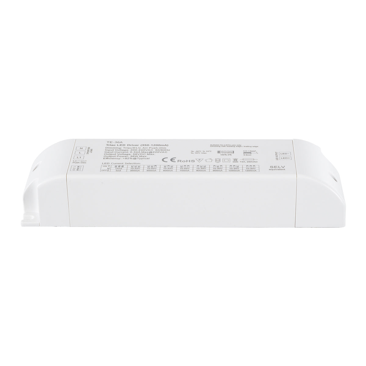 GLOBOSTAR® SKYDANCE-TE-36A 73135 DC Triac & Push Dimmer CC Τροφοδοτικό/Μετασχηματιστής SELV με 1 x 320-1200mA 36W Κανάλι AC 220-240V σε DC 10-52V 1200mA 36W Max IP20 - Triac & Push Dimming - Μ17.5 x Π4.4 x Υ3cm - 5 Χρόνια Εγγύηση - ledmania.gr