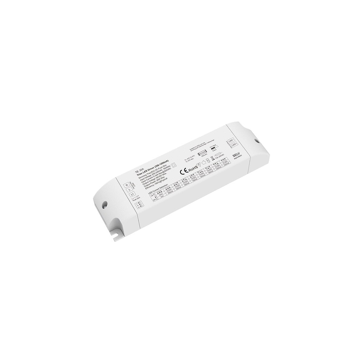 GLOBOSTAR® SKYDANCE-TE-36A 73135 DC Triac & Push Dimmer CC Τροφοδοτικό/Μετασχηματιστής SELV με 1 x 320-1200mA 36W Κανάλι AC 220-240V σε DC 10-52V 1200mA 36W Max IP20 - Triac & Push Dimming - Μ17.5 x Π4.4 x Υ3cm - 5 Χρόνια Εγγύηση - ledmania.gr