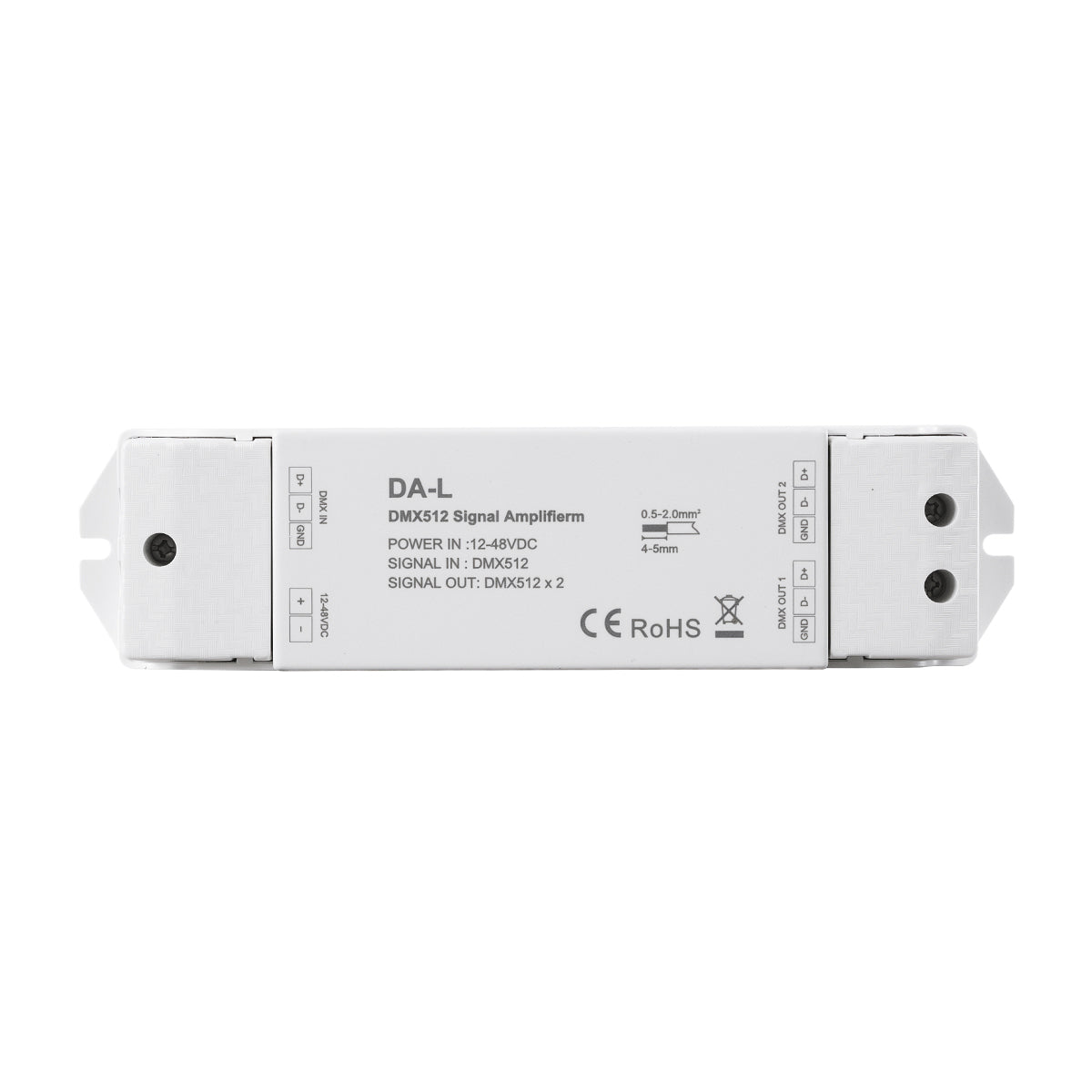 GloboStar® 73138 DA-L SKYDANCE DC DMX512 Signal Amplifier 2 Καναλιών DC 12-48V - IP20  Μ17.5 x Π4.5 x Υ2.5cm - 5 Χρόνια Εγγύηση - ledmania.gr