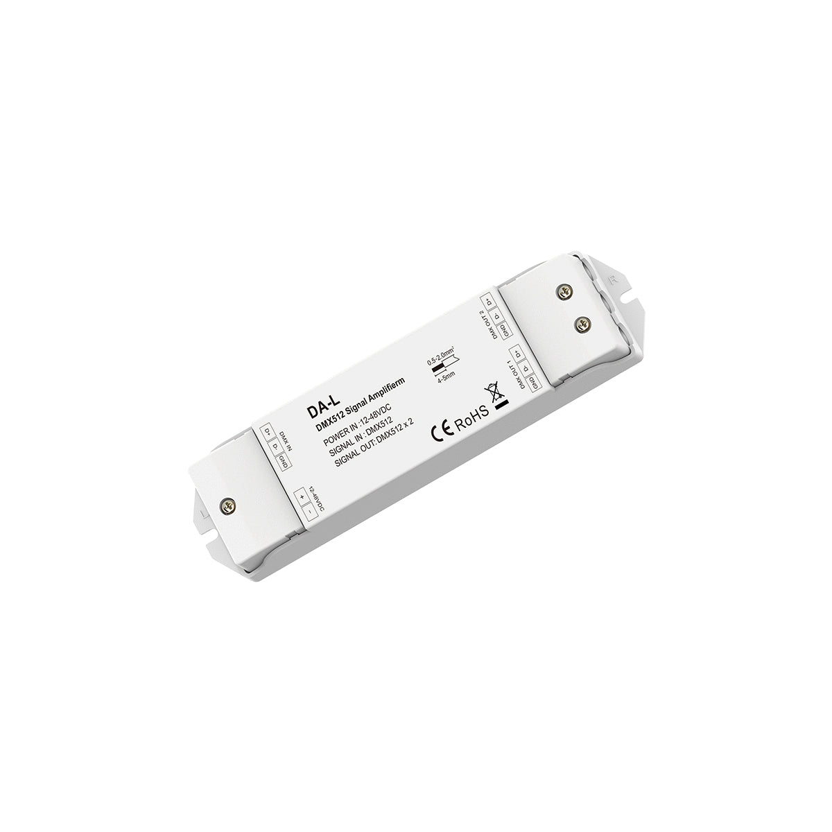GloboStar® 73138 DA-L SKYDANCE DC DMX512 Signal Amplifier 2 Καναλιών DC 12-48V - IP20  Μ17.5 x Π4.5 x Υ2.5cm - 5 Χρόνια Εγγύηση - ledmania.gr