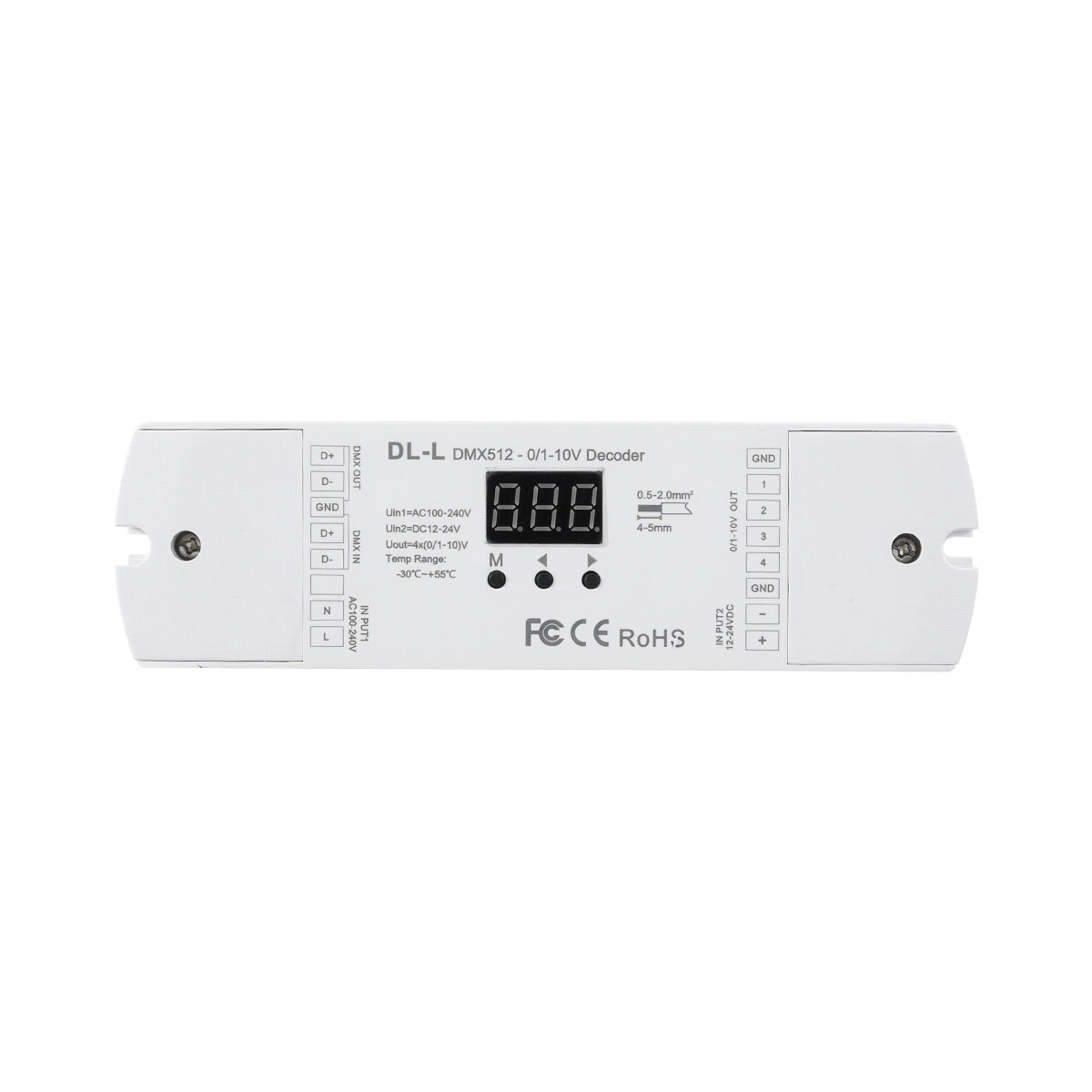 GloboStar® 73140 DL-L SKYDANCE AC DMX512 to 0/1-10V Converter / Decoder 4 Καναλιών - 2 Inputs DC 12-24V ή AC 100-240V - IP20  Μ17 x Π5 x Υ2.5cm - 5 Χρόνια Εγγύηση - ledmania.gr