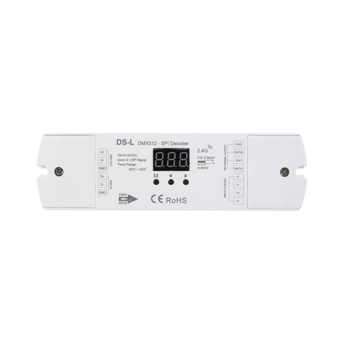 GloboStar® 73142 DS-L SKYDANCE DC RF 2.4Ghz DMX512 to SPI Decoder DC 5-24V - IP20  Μ17 x Π5 x Υ2.5cm - 5 Χρόνια Εγγύηση - ledmania.gr