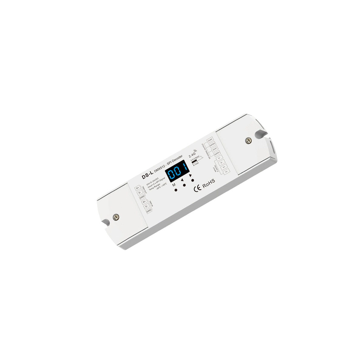 GloboStar® 73142 DS-L SKYDANCE DC RF 2.4Ghz DMX512 to SPI Decoder DC 5-24V - IP20  Μ17 x Π5 x Υ2.5cm - 5 Χρόνια Εγγύηση - ledmania.gr