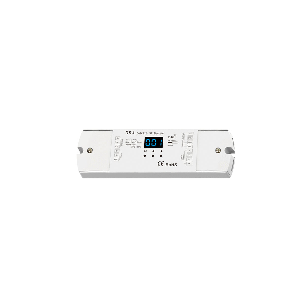GloboStar® 73142 DS-L SKYDANCE DC RF 2.4Ghz DMX512 to SPI Decoder DC 5-24V - IP20  Μ17 x Π5 x Υ2.5cm - 5 Χρόνια Εγγύηση - ledmania.gr