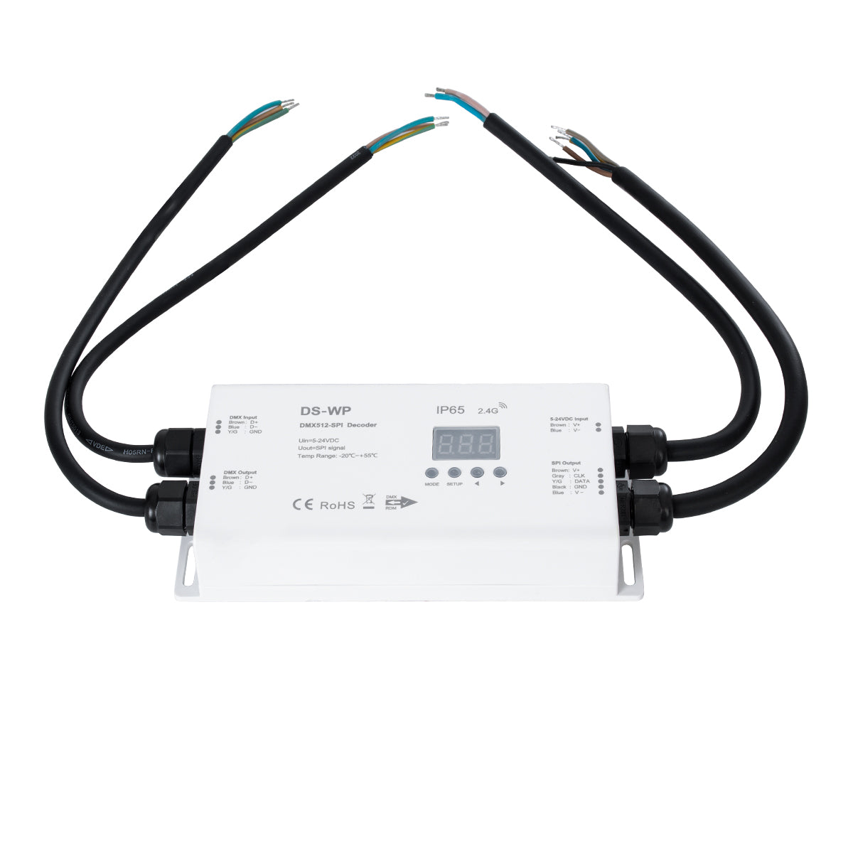 GloboStar® 73143 DS-WP SKYDANCE DC RF 2.4Ghz DMX512 to SPI Decoder DC 5-24V - Αδιάβροχο IP65 Μ17 x Π8 x Υ4cm - 5 Χρόνια Εγγύηση - ledmania.gr
