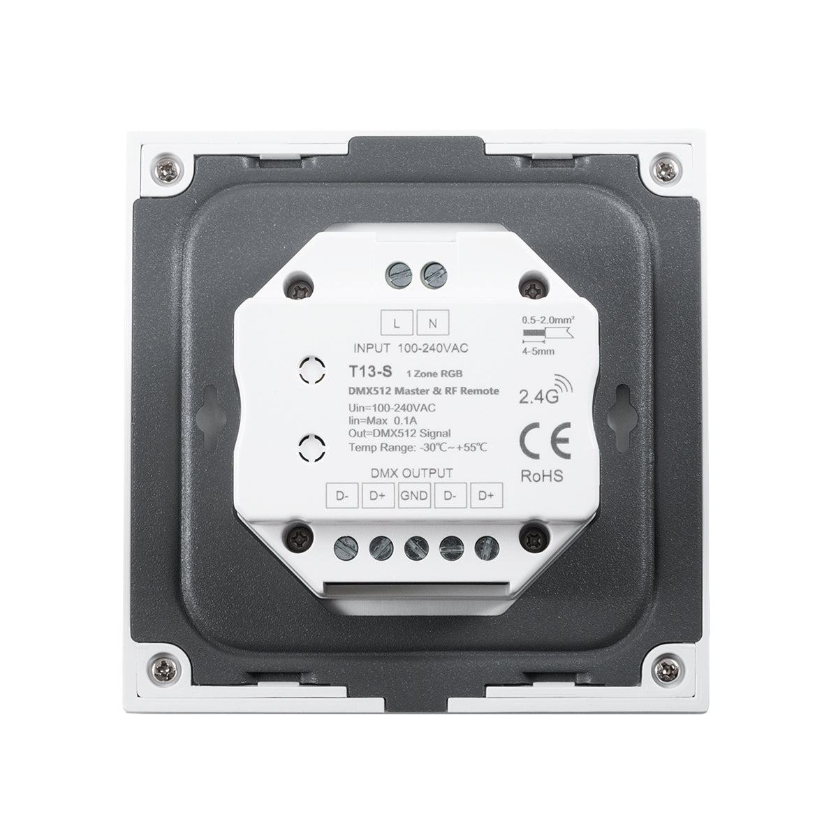 GloboStar® 73152 T13-S SKYDANCE Ασύρματο DMX512 Επιτοίχιο Χειριστήριο RF 2.4Ghz 1 Group για όλα τα SKYDANCE DMX512 Controller AC 100-240V Max 0.1A - IP20 Μ8.5 x Μ8.5 x Π8.5 x Υ3.5cm - 5 Χρόνια Εγγύηση - ledmania.gr