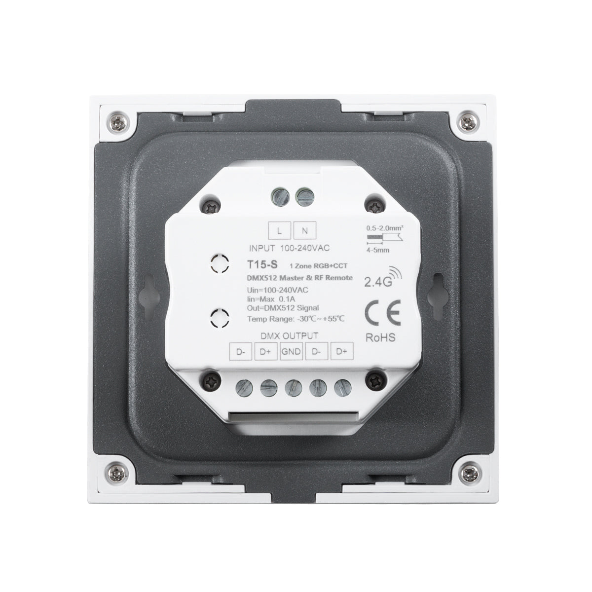 GloboStar® 73153 T15-S SKYDANCE Ασύρματο DMX512 Επιτοίχιο Χειριστήριο RF 2.4Ghz 1 Group για όλα τα SKYDANCE DMX512 Controller AC 100-240V Max 0.1A - IP20 Μ8.5 x Μ8.5 x Π8.5 x Υ3.5cm - 5 Χρόνια Εγγύηση - ledmania.gr