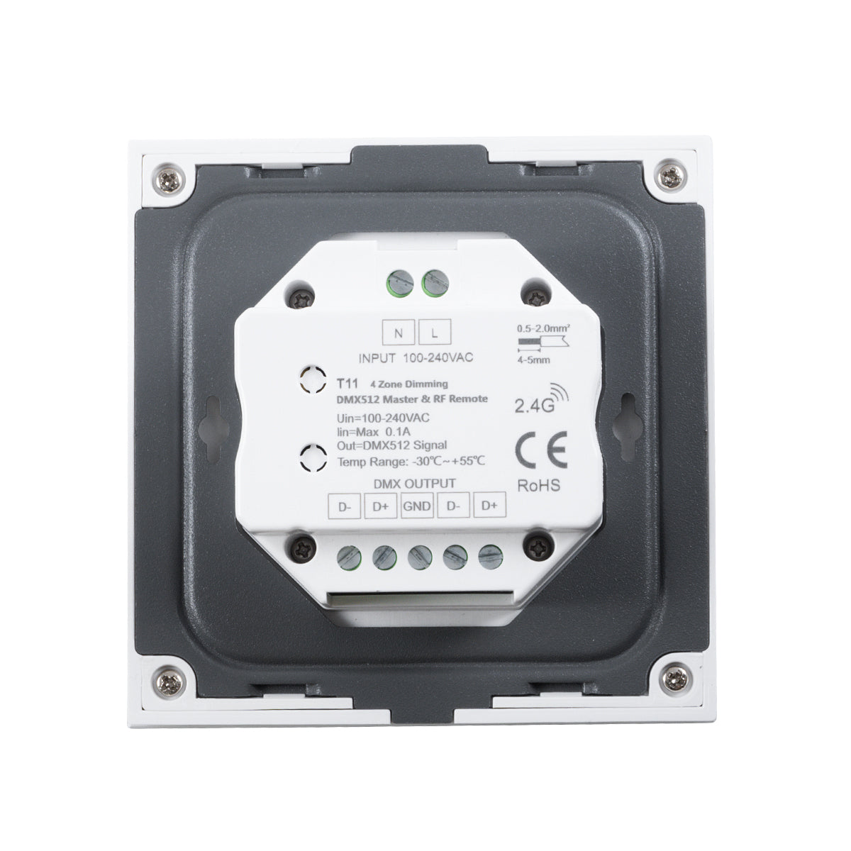 GloboStar® 73159 T11 SKYDANCE Ασύρματο DMX512 Επιτοίχιο Χειριστήριο RF 2.4Ghz 4 Group για όλα τα SKYDANCE DMX512 Controller AC 100-240V Max 0.1A - IP20 Μ8.5 x Μ8.5 x Π8.5 x Υ3.5cm - 5 Χρόνια Εγγύηση - ledmania.gr