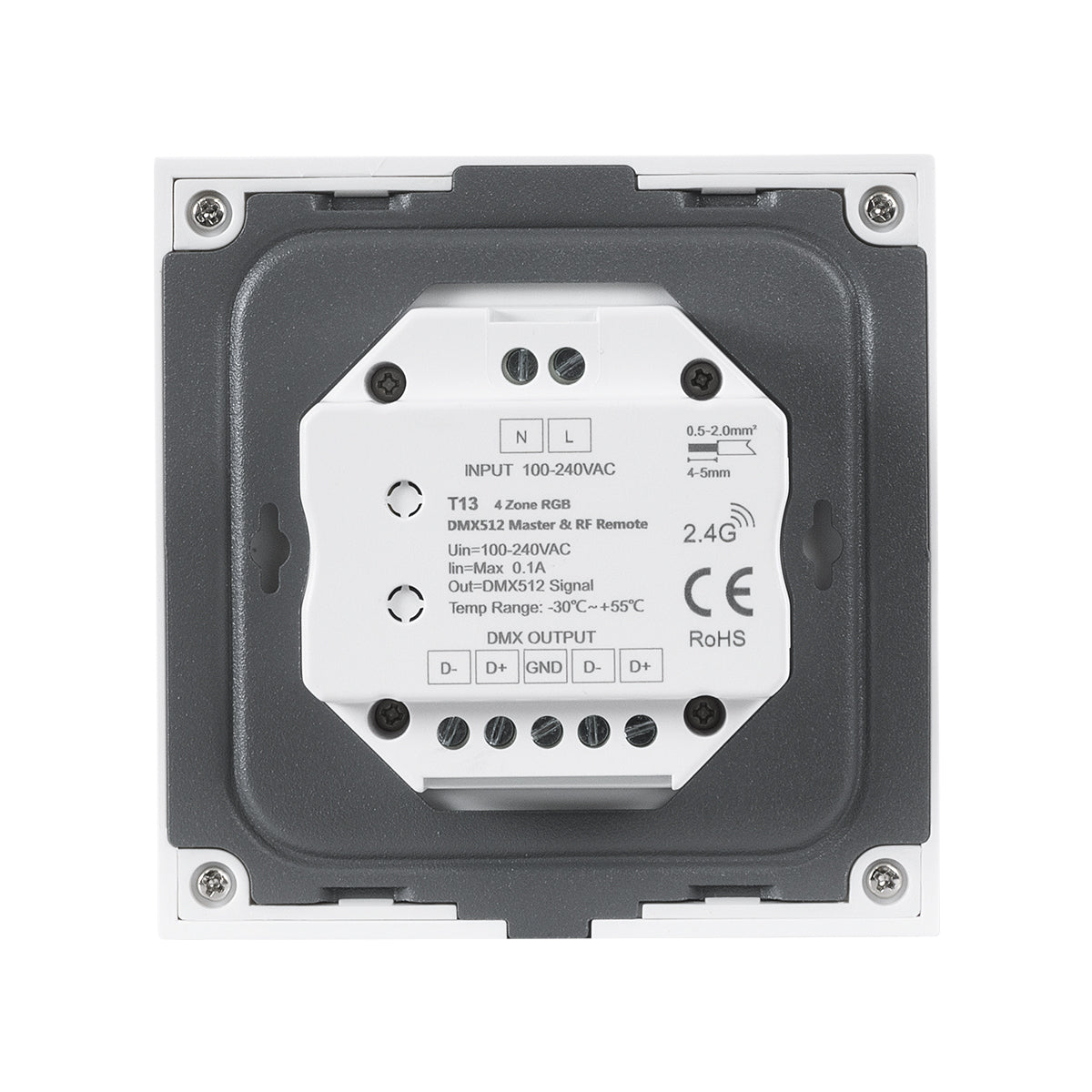 GloboStar® 73161 T13 SKYDANCE Ασύρματο DMX512 Επιτοίχιο Χειριστήριο RF 2.4Ghz 4 Group για όλα τα SKYDANCE DMX512 Controller AC 100-240V Max 0.1A - IP20  Μ8.5 x Π8.5 x Υ3.5cm - 5 Χρόνια Εγγύηση - ledmania.gr