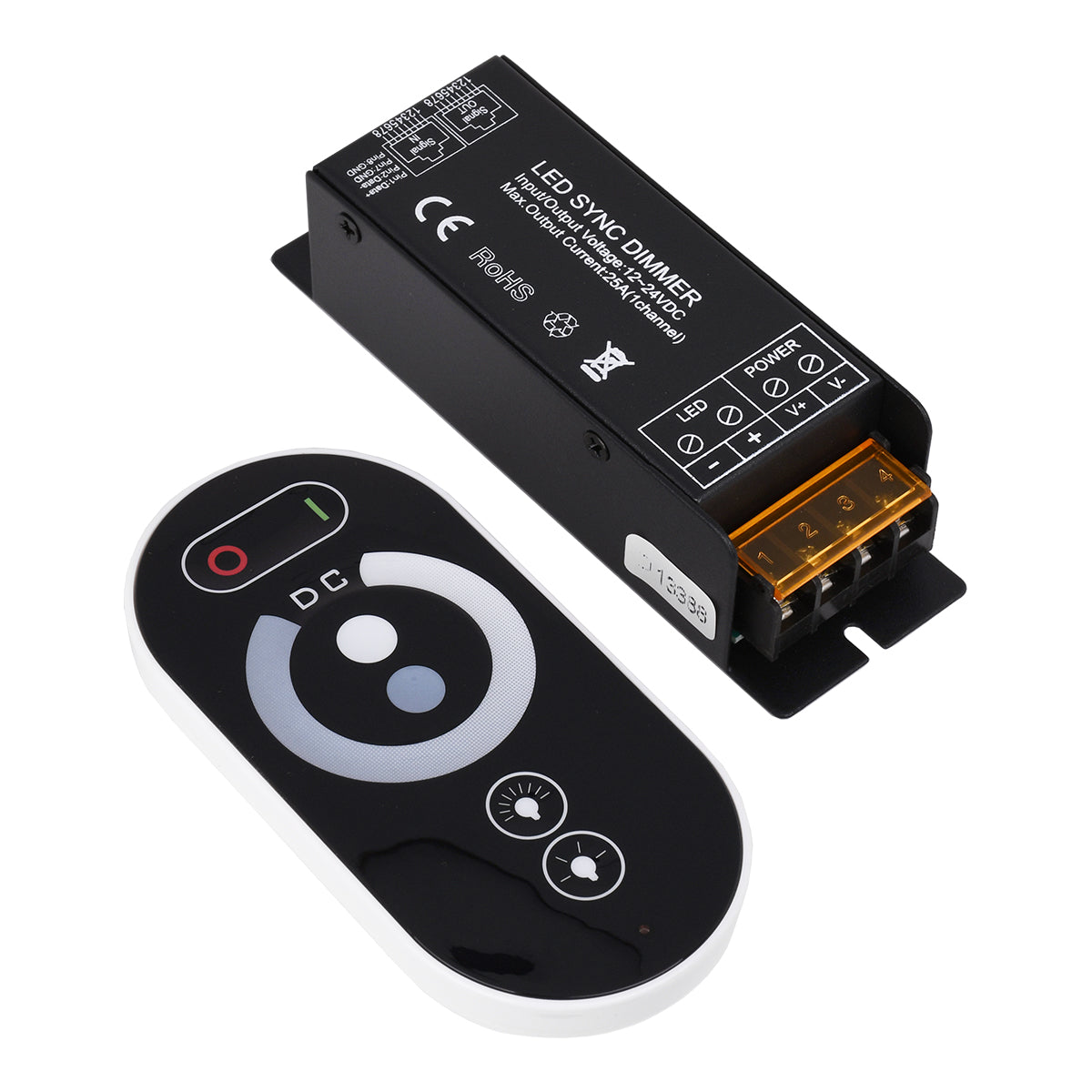 GloboStar® 73312 Ασύρματο LED Dimmer Touch με Χειριστήριο RF 2.4Ghz SYNC DC 12-24V Max 600W - ledmania.gr