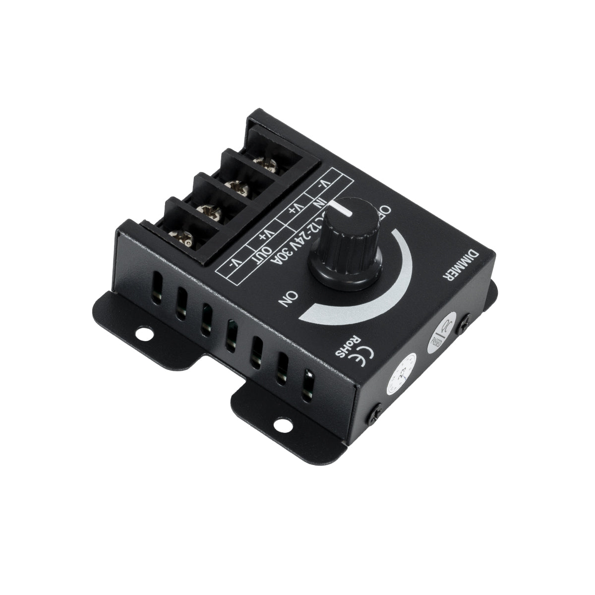 GLOBOSTAR® DIMMERALI 73316 Dimmer με 1 x 30A 720W Κανάλι DC 12-24V 30A 720W Max IP20 - Μ8.5 x Π6.5 x Υ4cm - 2 Χρόνια Εγγύηση