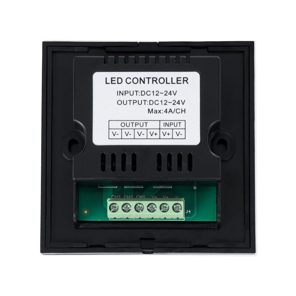 GloboStar® 73318 Επιτοίχιο Dimmer Touch - Αφής 1 Καναλιου DC 12-24V 1 x 12A 288W - Max 12A 288W - IP20 Μ9 x Π9 x Υ3.5cm - 2 Χρόνια Εγγύηση - ledmania.gr