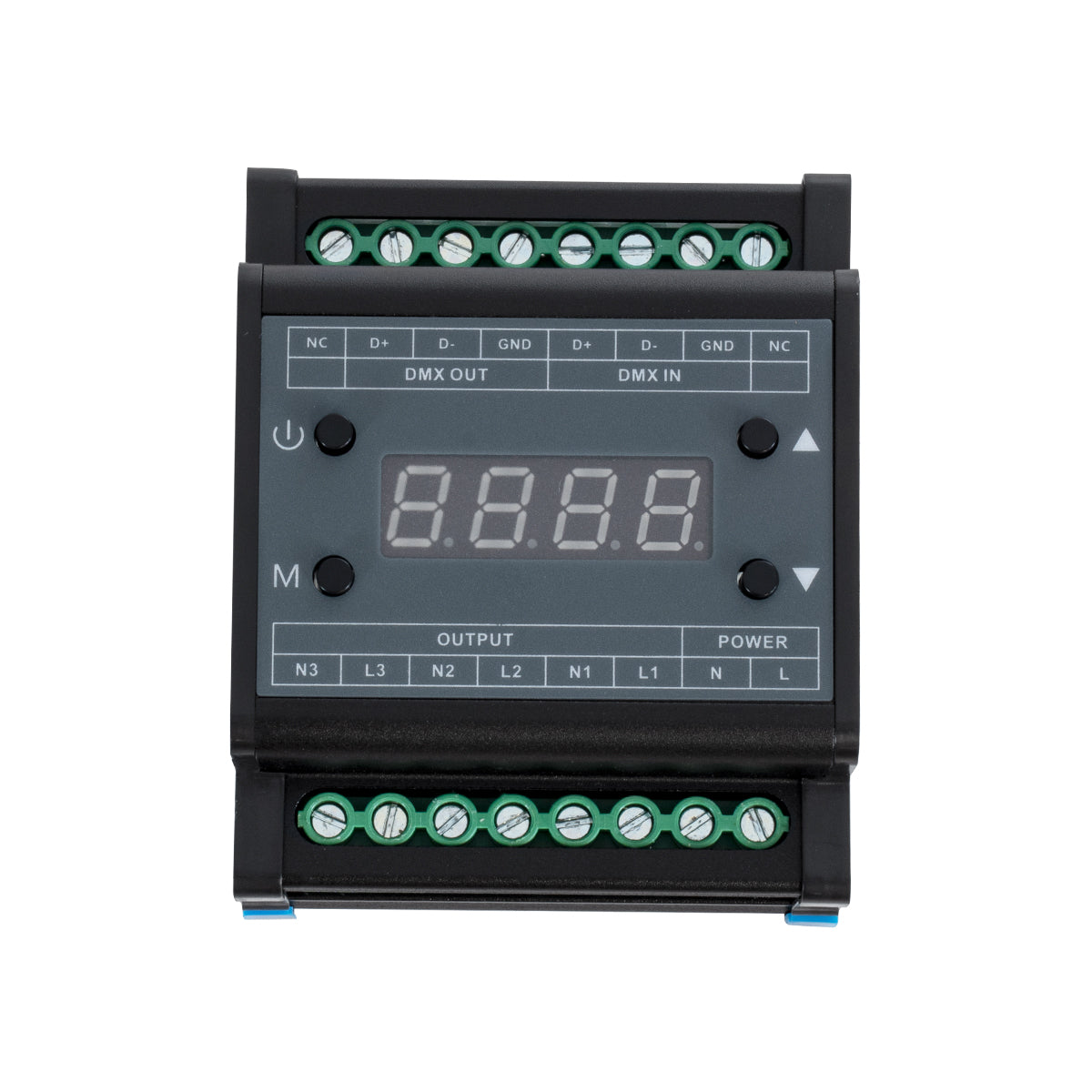 GloboStar® 73372 AC Triac DMX Dimmer Din Rail Ράγας 3 Καναλιών AC 100-240V 3 x 1A 220W - Max 3A 660W - IP20 Μ8 x Π9 x Υ6cm - 5 Years Warranty - ledmania.gr