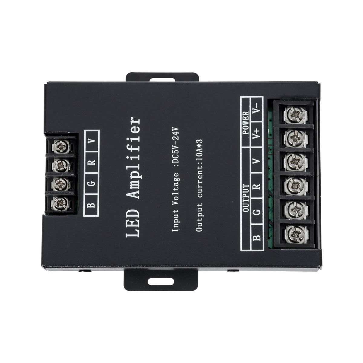 GloboStar® 73393 DC Power & Signal High Speed Amplifier Ενισχυτής Ισχύος & Σήματος Υψηλών Ταχυτήτων 3 Καναλιών DC 12-24V 3 x 10A 240W - Max 12A 720W - IP20 RGB Μ11 x Π9 x Υ2.5cm - 2 Years Warranty - ledmania.gr