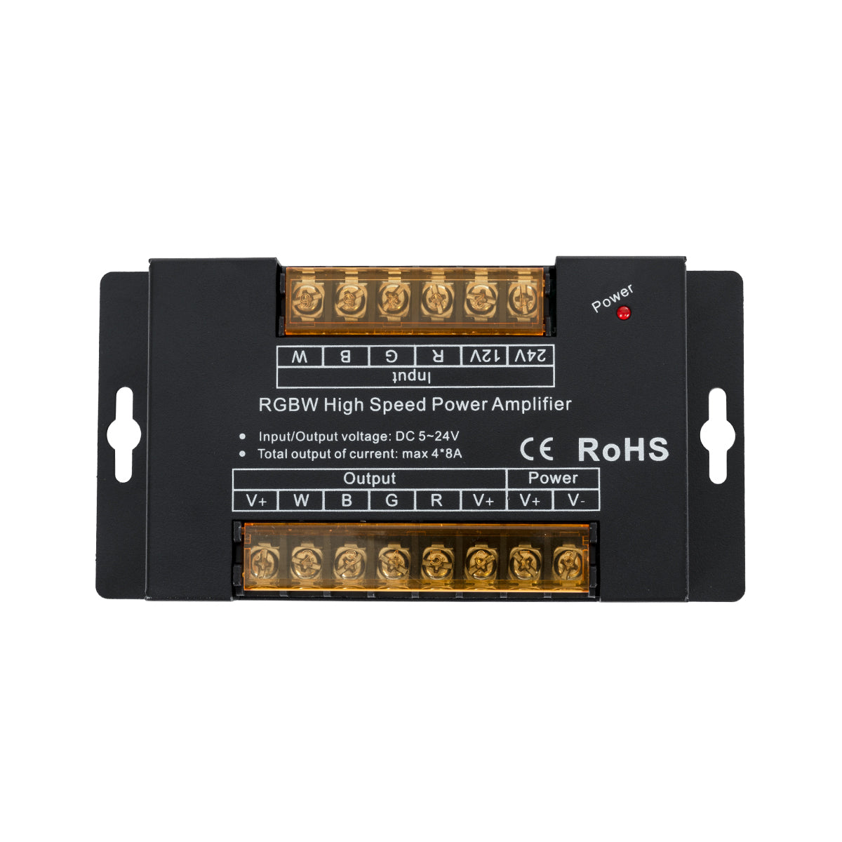 GLOBOSTAR® RGBWAMPLIFIER 73394 DC Ενισχυτής Ισχύος & Σήματος Υψηλής Ταχύτητας με 4 x 8A 192W Κανάλια DC 5-24V 32A 720W Max IP20 - Μ14.5 x Π7.5 x Υ2.5cm - 3 Χρόνια Εγγύηση