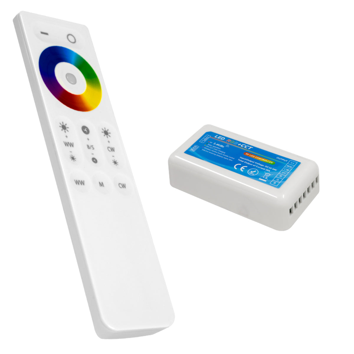 GLOBOSTAR® RGBCONTROLLER 73424 Σετ Dimmer / Controller με RF Ασύρματο Χειριστήριο με 3 x 6.7A 160W Κανάλια DC 12-24V 20.1A 480W Max IP20 - RF2.4Ghz SYNC - Μ8.5 x Π4.5 x Υ2.5cm - 2 Χρόνια Εγγύηση - ledmania.gr