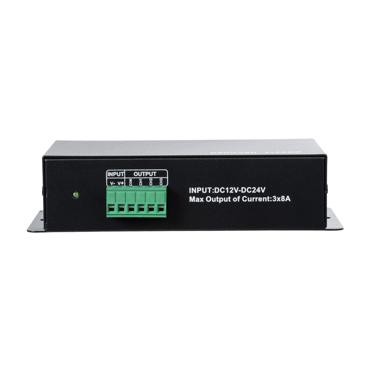 GLOBOSTAR® RGBCONTROLLER 73490 DC DMX Master Dimmer / Controller / Decoder Υψηλής Ταχύτητας με 3 x 8A 192W Κανάλια DC 12-24V 24A 576W Max IP20 - DMX512 & RDM - Μ16 x Π9 x Υ6cm - 2 Χρόνια Εγγύηση - ledmania.gr