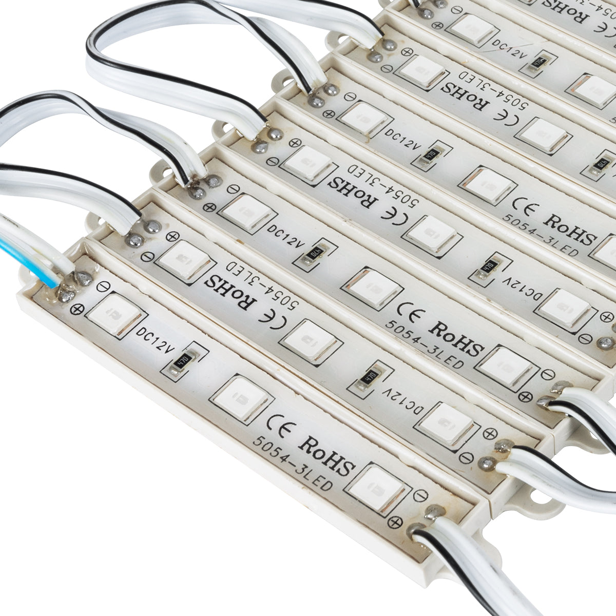 GloboStar® 73705 20 Τεμάχια x LED Modules 3 x SMD 5050 0.8W 50lm DC 12V - Αδιάβροχο IP66 - Μπλε - 2 Χρόνια Εγγύηση - ledmania.gr