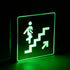 GloboStar® SENSATI 75659 Φωτιστικό Τοίχου Ένδειξης STAIRS UP ARROW LED 1W AC 220-240V IP20 - Σώμα Αλουμινίου - Μ11 x Π11 x Υ3cm - Πράσινο - ledmania.gr