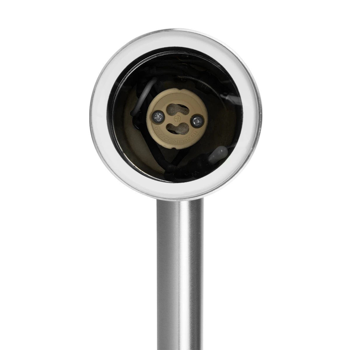 GLOBOSTAR® GARDEON 75580 Φωτιστικό Σποτ για Φυτά - Δέντρα με Βάση Κήπου / Καρφωτό για Λάμπα MR16 με Ντουί GU10 AC 220-240V Αδιάβροχο IP67 - Νίκελ Χρώμιο - Μ6 x Π6 x Υ43.5cm