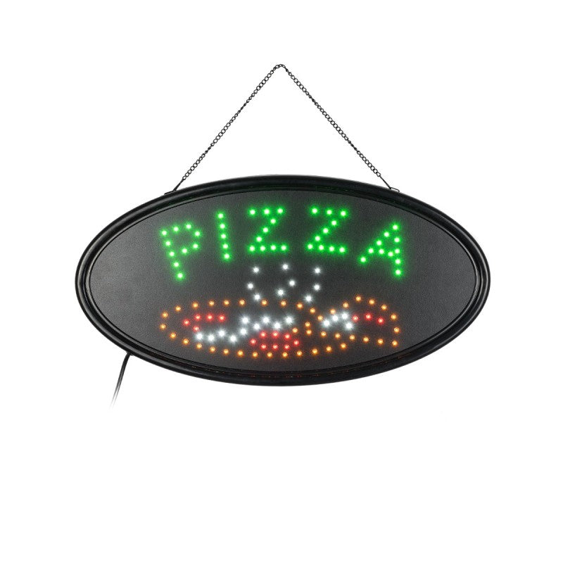 GloboStar® 75685 Φωτιστικό Ταμπέλα LED Οβάλ Σήμανσης PIZZA 3W με Πρίζα AC 230V - Μ48 x Π1.8 x Υ24.5cm - ledmania.gr