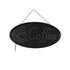 GloboStar® 75687 Φωτιστικό Ταμπέλα LED Οβάλ Σήμανσης COFFEE με Πρίζα AC 230V Μ48 x Π1.8 x Υ24.5cm - ledmania.gr