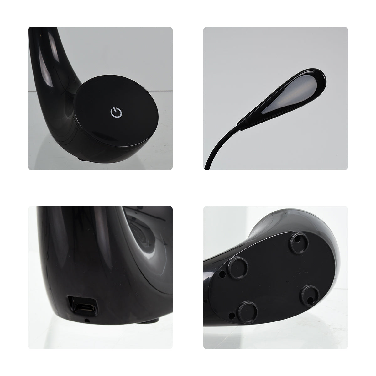 GloboStar® TESLER 76501 Μοντέρνο Επαναφορτιζόμενο Φωτιστικό Γραφείου Μαύρο LED 2.8 Watt 550lm DC 5V Αφής & Καλώδιο Τροφοδοσίας USB με Ενσωματωμένη Μπαταρία 1800mAh Φυσικό Λευκό 4500K - ledmania.gr