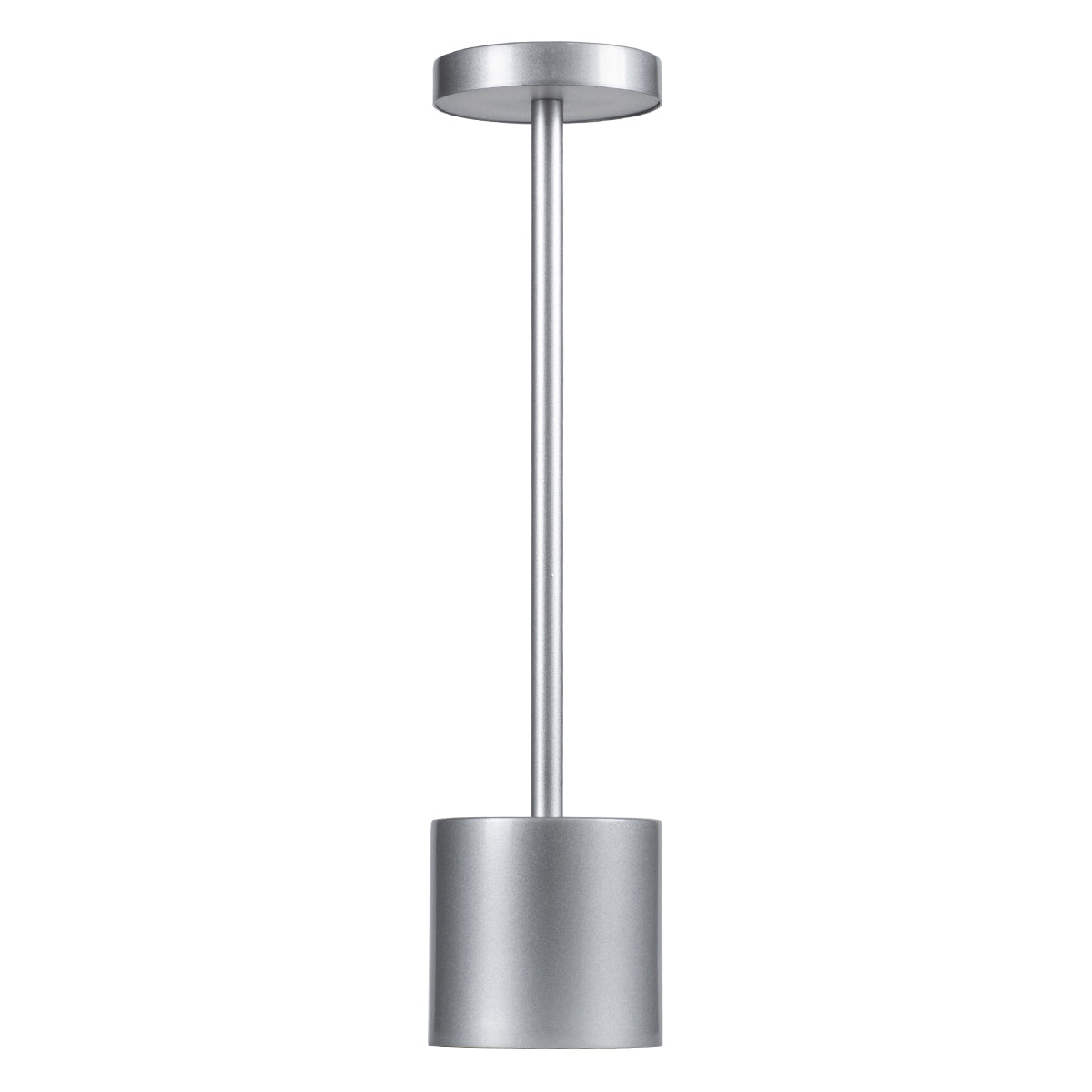 GloboStar® JOJO 76521 Μοντέρνο Επιτραπέζιο Φωτιστικό Πορτατίφ LED 1.5W 105lm 120° DC 5V Επαναφορτιζόμενο με Μπαταρία Li-ion 1800mAh - Διακόπτη Αφής με 3 Εναλλαγές Φωτισμού CCT Θερμό - Φυσικό - Ψυχρό 1500K - 4500K - 6000K Dimmable - D8 x H34cm - Ασημί - ledmania.gr