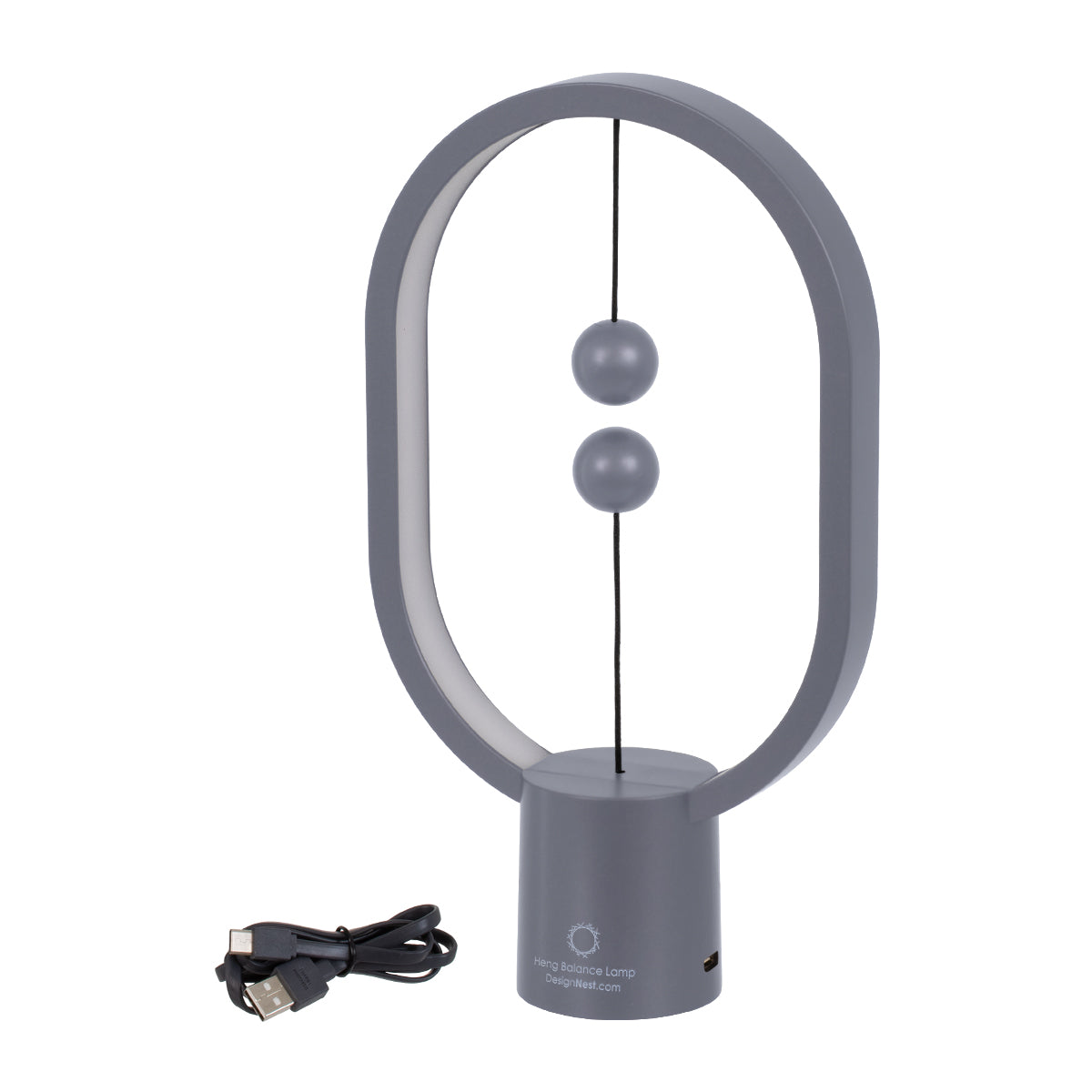 GloboStar® 76545 Επιτραπέζιο Φωτιστικό Πορτατίφ LED 15W 1500lm 360° DC 5V IP20 Θερμό Λευκό 2700K Γκρι & Λευκό Πλαστικό - Μ14 x Π5.5 x Υ24.8cm - 2 Xρόνια Εγγύηση - ledmania.gr