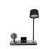 GLOBOSTAR® OLDY 76563 Μοντέρνο Επιτραπέζιο Φωτιστικό Γραφείου με Ασύρματη Φόρτιση 15W 3A, 5W Bluetooth Ηχείο & Ψηφιακό Ρολόι LED 3W 300lm 120° DC 5V με USB-C IP20 Ρυθμιζόμενο Λευκό CCT με Αφή 2700K/4500K/6000K Dimmable - Sanan SMD Chip - Μαύρο - Μ13 x ...