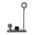 GLOBOSTAR® OLDY 76563 Μοντέρνο Επιτραπέζιο Φωτιστικό Γραφείου με Ασύρματη Φόρτιση 15W 3A, 5W Bluetooth Ηχείο & Ψηφιακό Ρολόι LED 3W 300lm 120° DC 5V με USB-C IP20 Ρυθμιζόμενο Λευκό CCT με Αφή 2700K/4500K/6000K Dimmable - Sanan SMD Chip - Μαύρο - Μ13 x ...