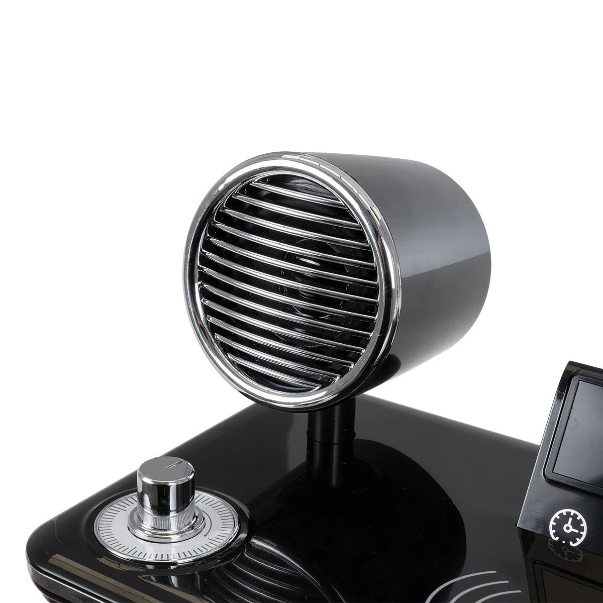 GLOBOSTAR® OLDY 76563 Μοντέρνο Επιτραπέζιο Φωτιστικό Γραφείου με Ασύρματη Φόρτιση 15W 3A, 5W Bluetooth Ηχείο & Ψηφιακό Ρολόι LED 3W 300lm 120° DC 5V με USB-C IP20 Ρυθμιζόμενο Λευκό CCT με Αφή 2700K/4500K/6000K Dimmable - Sanan SMD Chip - Μαύρο - Μ13 x ...