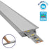 GLOBOSTAR® ALP-LINEAR RECCA 70807-1M Χωνευτό Προφίλ Αλουμινίου με Λευκό Γαλακτερό Πατητό Κάλυμμα για Ταινίες LED IP20 - Ασημί & Λευκό - Μ100 x Π2.2 x Υ0.7cm