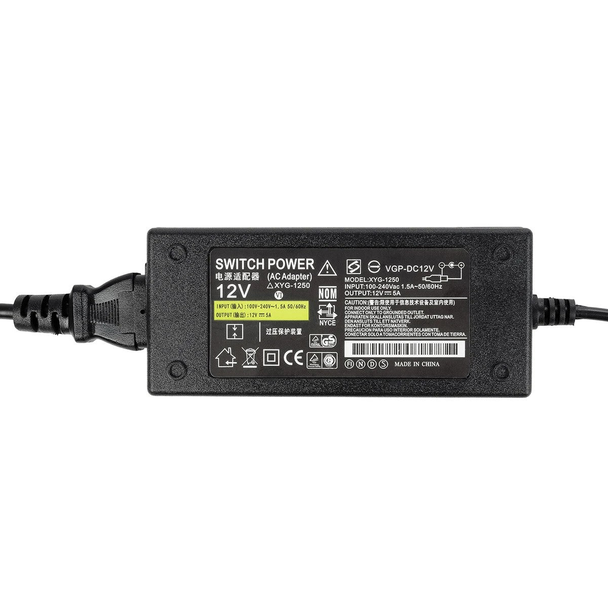 GloboStar® 73073 Πλαστικό Τροφοδοτικό SELV για προΪόντα LED 60W 5A - AC220-240V σε DC 12V - IP20 - Μ12 x Π5 x Υ3cm - 2 Χρόνια Εγγύηση - ledmania.gr