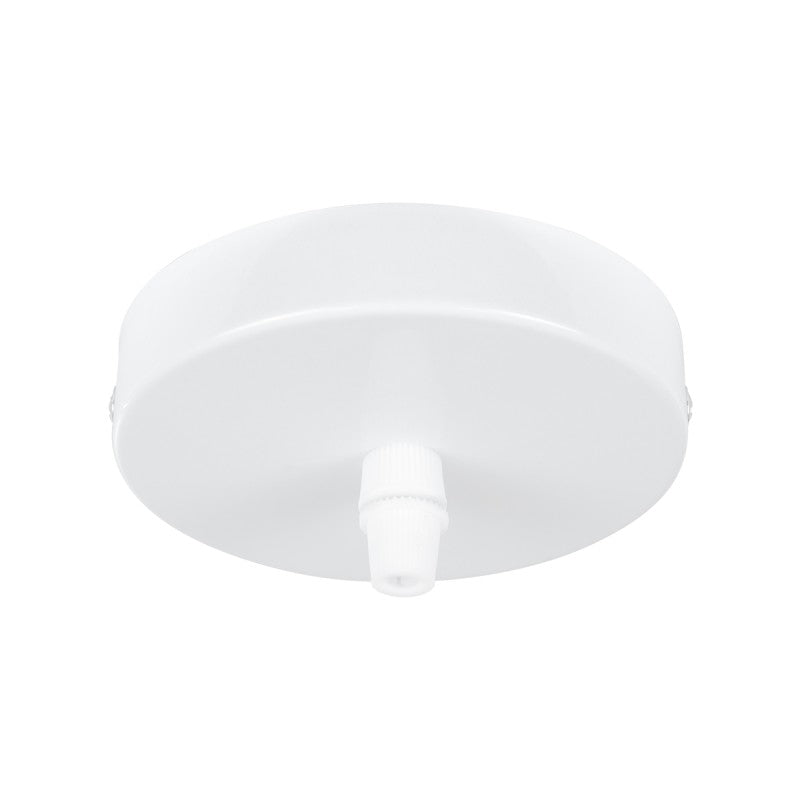 GLOBOSTAR® WALLBASE 77500 Μεταλλική Ροζέτα για Κρέμαση 1 Φωτιστικού - Λευκό - Μ10 x Π10 x Υ2cm - ledmania.gr