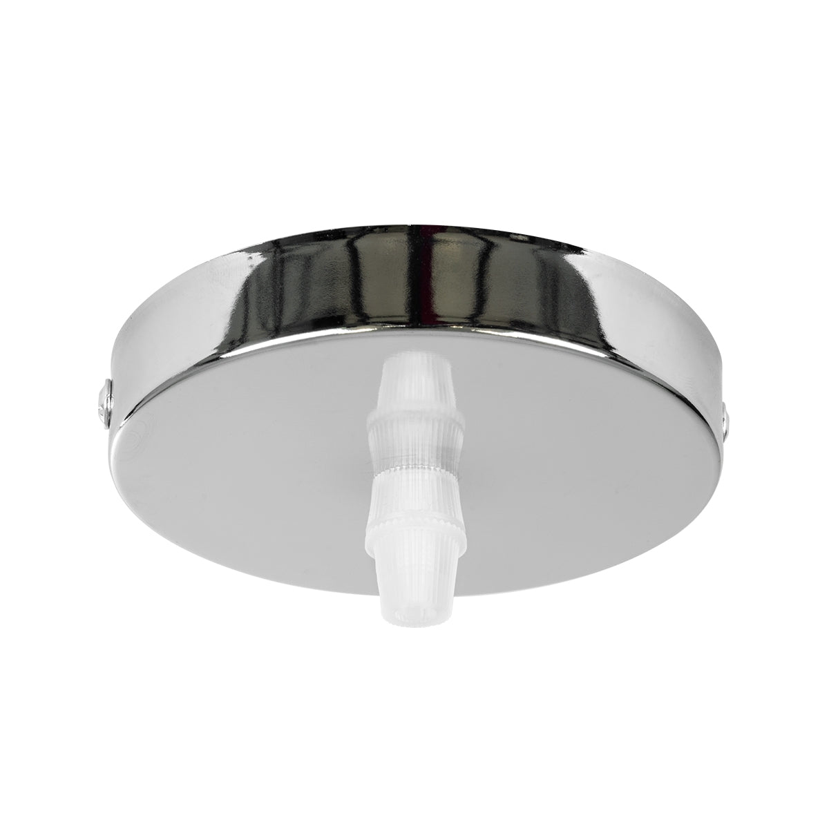 GloboStar® DIY 77502 Επιτοίχια Στρογγυλή Ροζέτα - Βάση για 1 Κρεμαστό Φωτιστικό - Φ10 x Υ2cm - Χρώμιο / Νίκελ - Μεταλλικό - 5 Χρόνια Εγγύηση - ledmania.gr