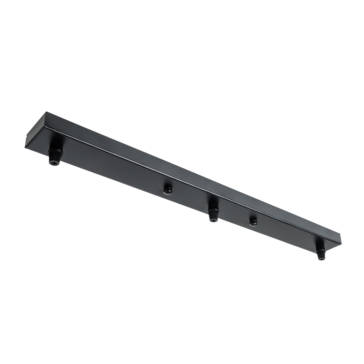 GloboStar® 77523 Ροζέτα Φωτιστικού Μαύρη Ορθογώνια με 3 Τρύπες Μ50 x Π5 x Υ2cm - ledmania.gr