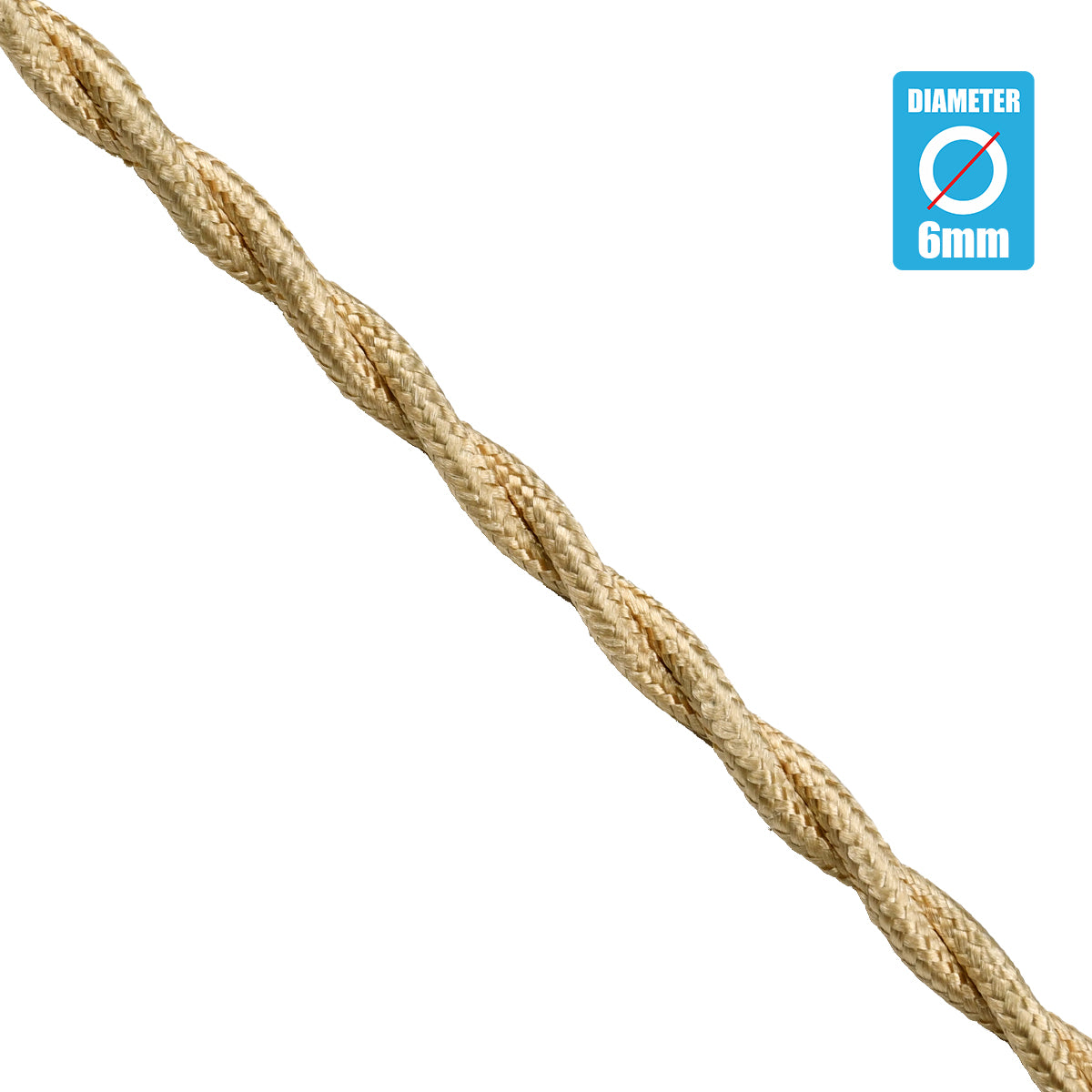 GloboStar® 77624 Πλεκτό Υφασμάτινο Καλώδιο 1m 2 x 0.75mm² Μπέζ - ledmania.gr