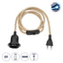 GLOBOSTAR® WHIP 77660 Μοντέρνο DIY Φωτιστικό με Υφασμάτινο Καλώδιο, Ντουί 1 x E27, Διακόπτη On/Off & Πρίζα AC 220-240V IP20 - Μπεζ & Μαύρο - Μ140 x Π5.8 x Υ5.8cm - ledmania.gr